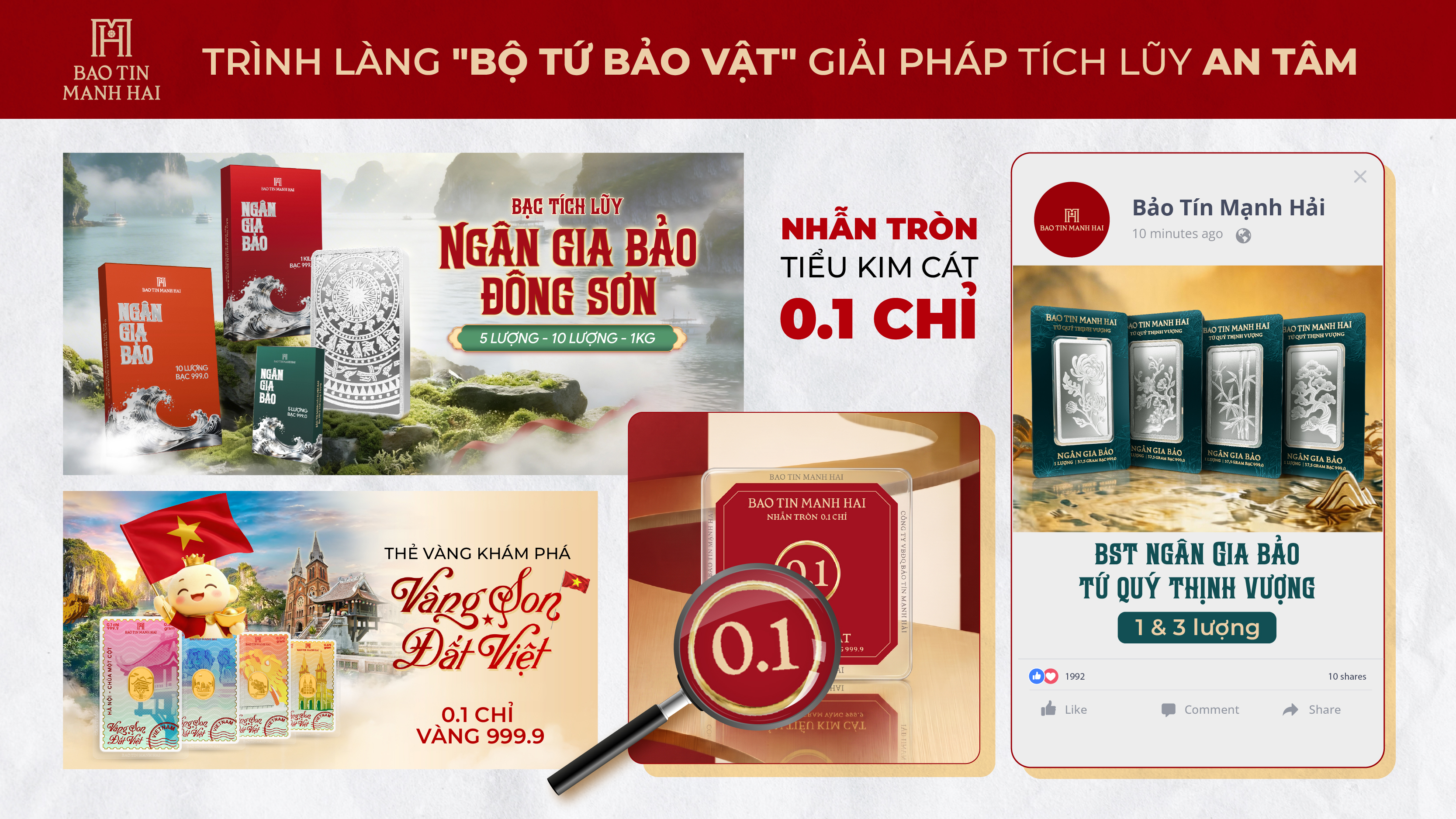 ĐÓN ĐẠI LỄ LỚN: BẢO TÍN MẠNH HẢI TRÌNH LÀNG BỘ TỨ BẢO VẬT - ĐỈNH CAO CHẾ TÁC, GIẢI PHÁP TÍCH LŨY AN TÂM